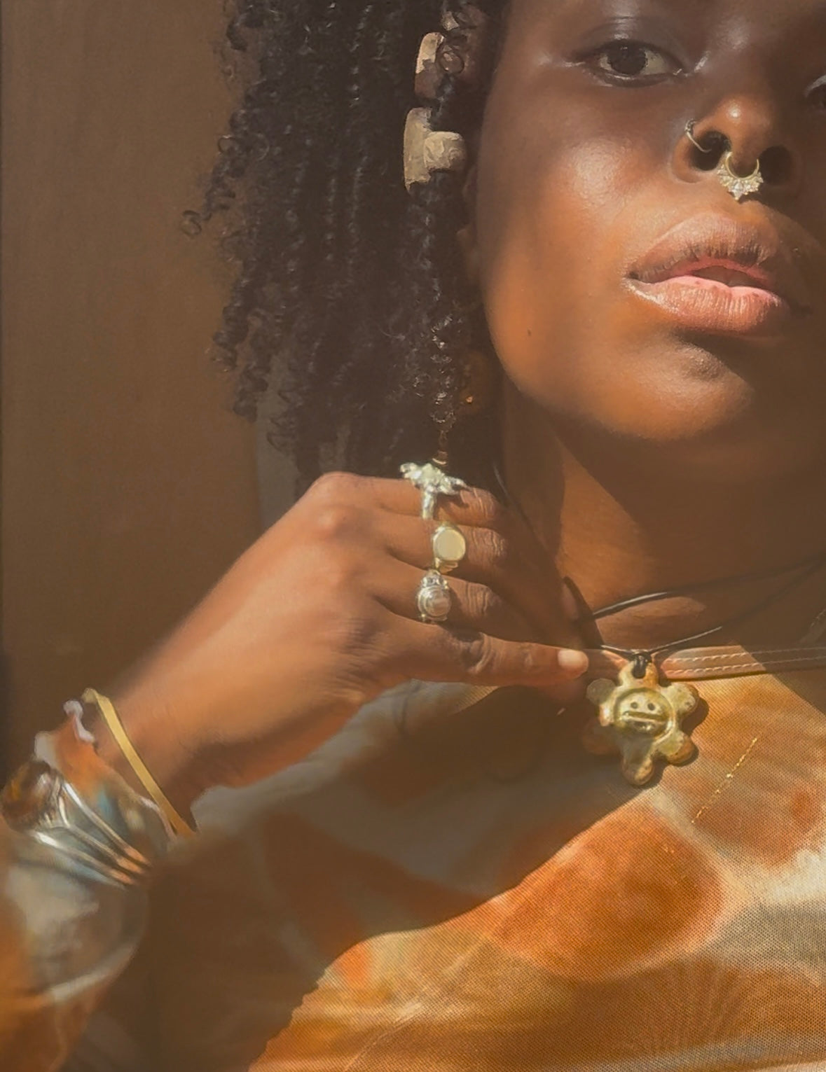 Handmade Taino Sun Necklace – Clay & Wood Ash Glaze | Caribbean