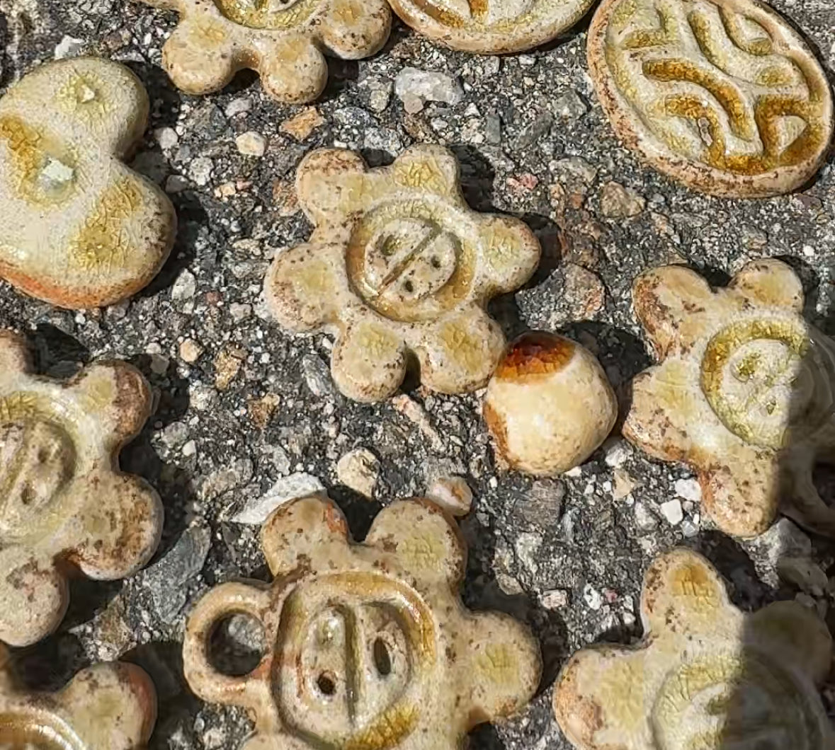Handmade Taino Sun Necklace – Clay & Wood Ash Glaze | Caribbean